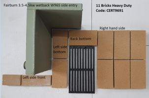 Fairburn Double Wetback Heavy duty brick Set Code CERT9691